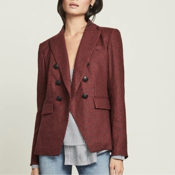 Veronica Beard Miller Houndstooth Plaid Double Breasted Dickey Jacket Size 8 - Picture 1 of 6